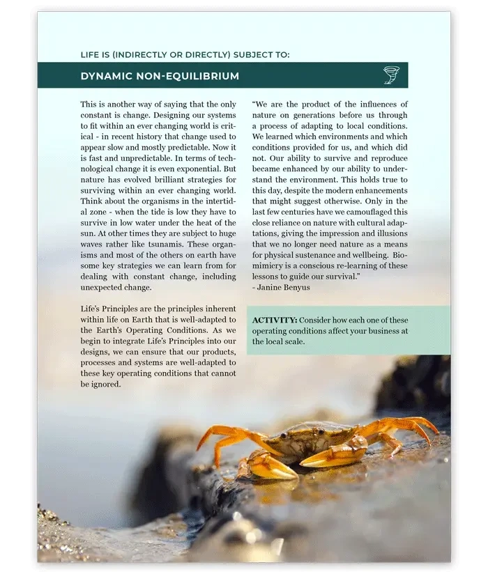 Biomimicry Life's Principles Short Course Handbook